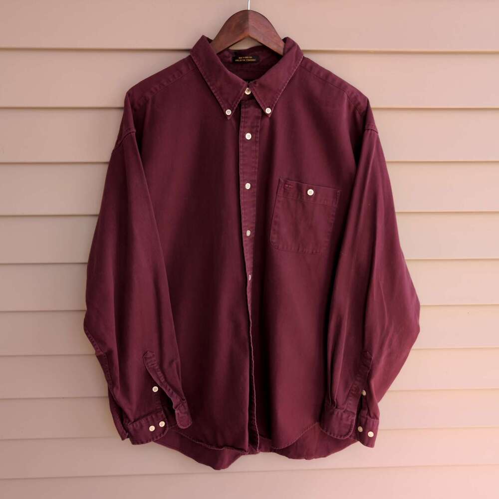 Alexander Julian Colours Shirt Mens XXL Maroon 100% Cotton Button Down